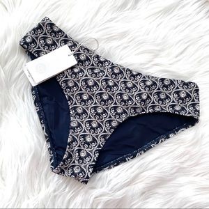 Tory Burch Banded Bikini Bottom Blue and White